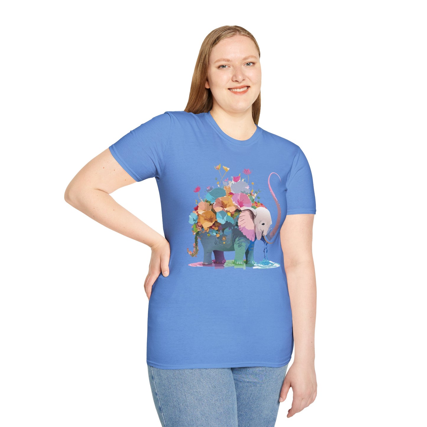Elephant Shirt, T Shirt with Elephant, Elephant on T Shirt, T Shirt with Animation, Animals Tee Shirt