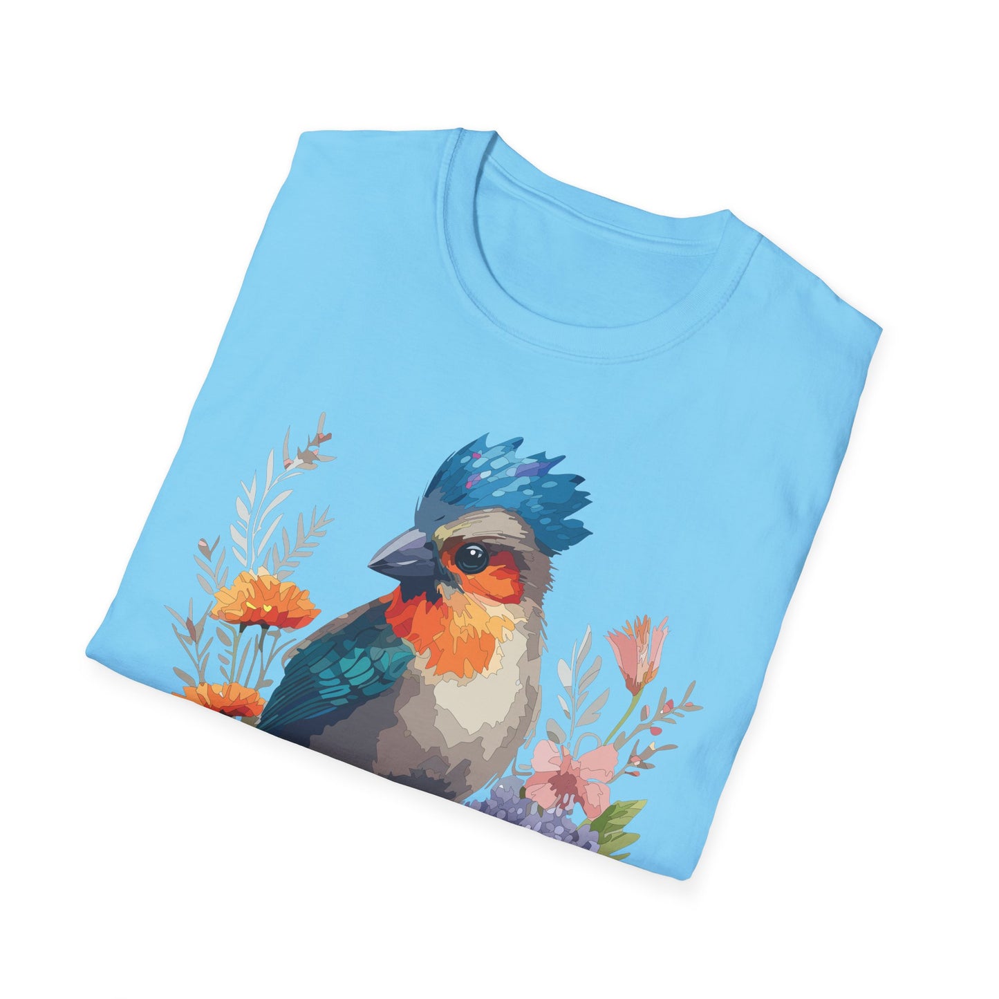Bird T-Shirt, Floral Bird T Shirt, Shirt with Bird, Shirt with Animal