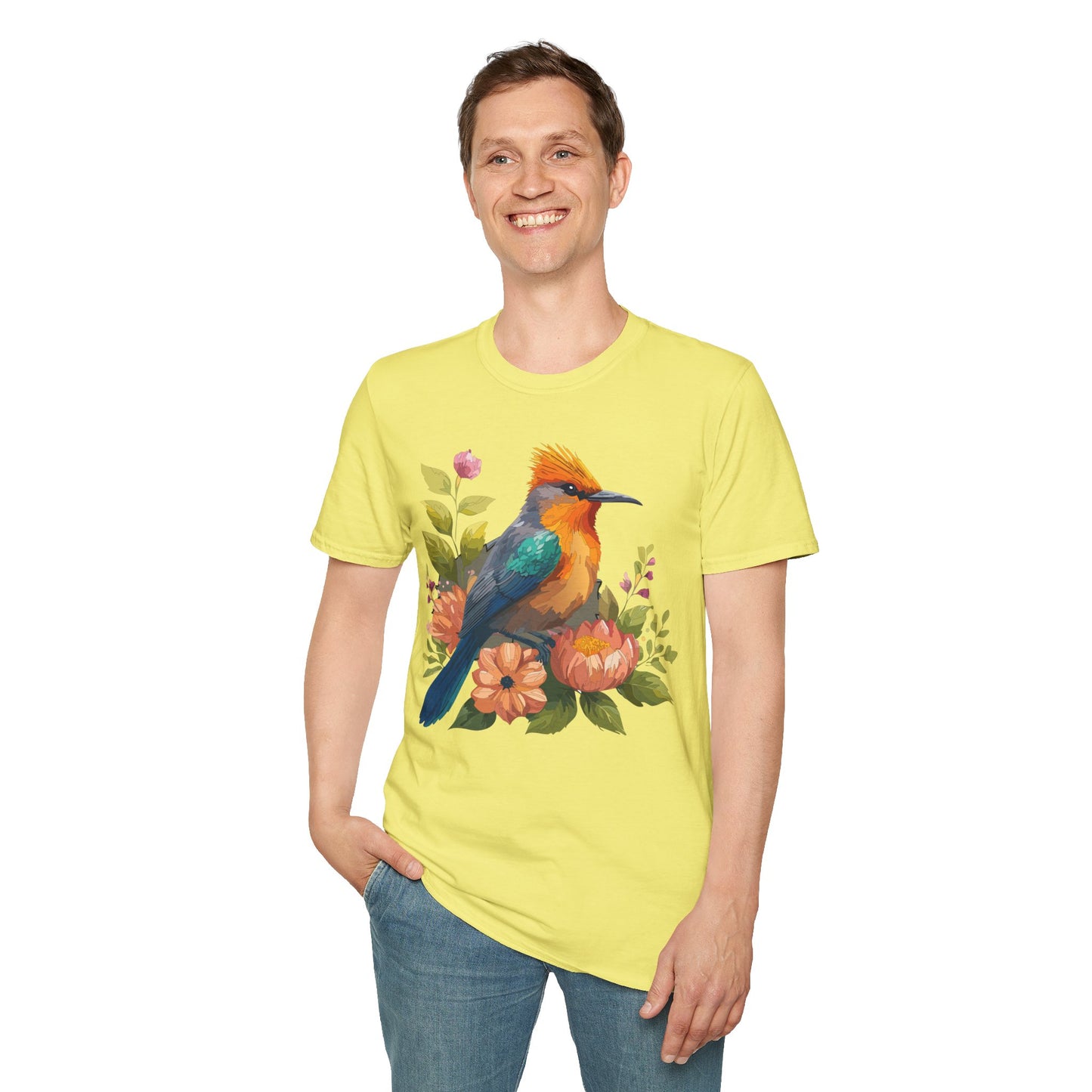 Bird T-Shirt, Floral Bird T Shirt, Shirt with Bird, Shirt with Animal