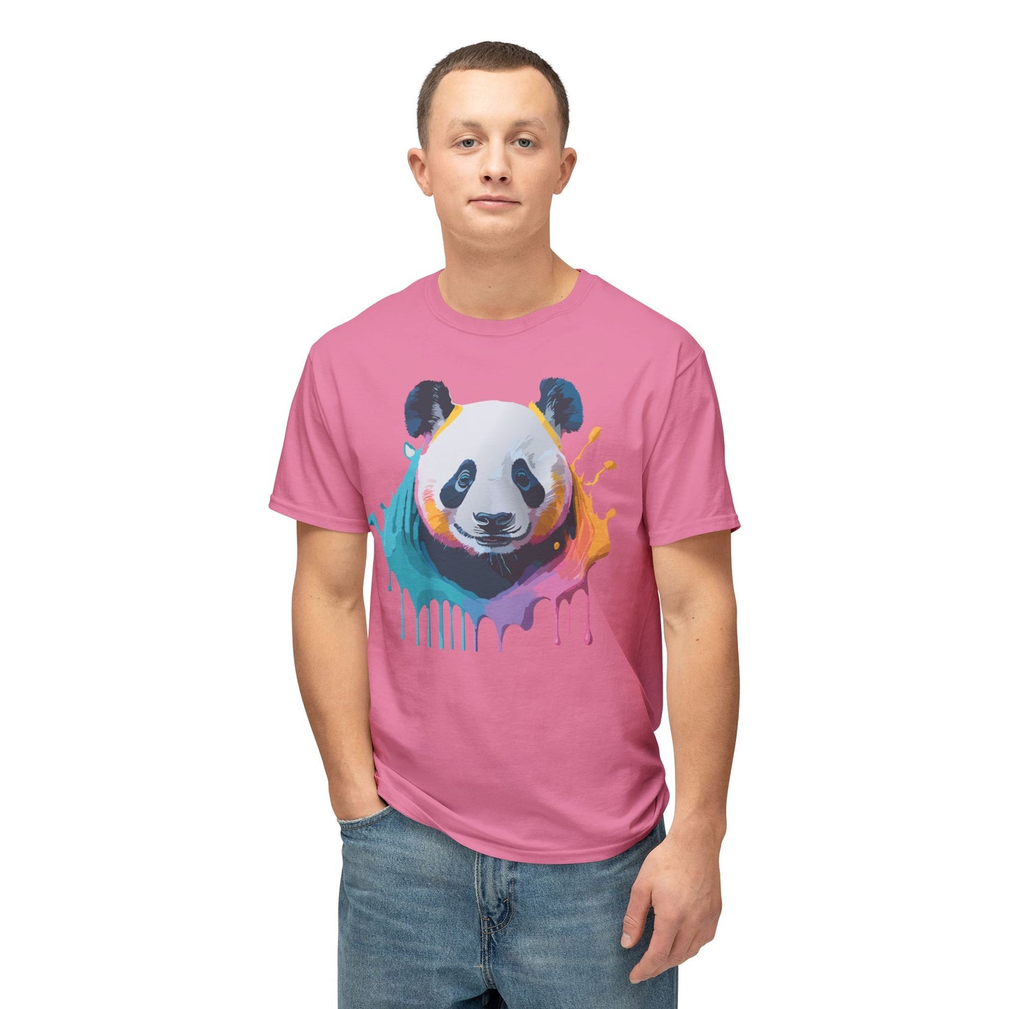 Panda T-Shirt, Vintage Panda Tee, Floral Tees, Panda Art Design Shirt, Tee Shirt with Panda Art 1