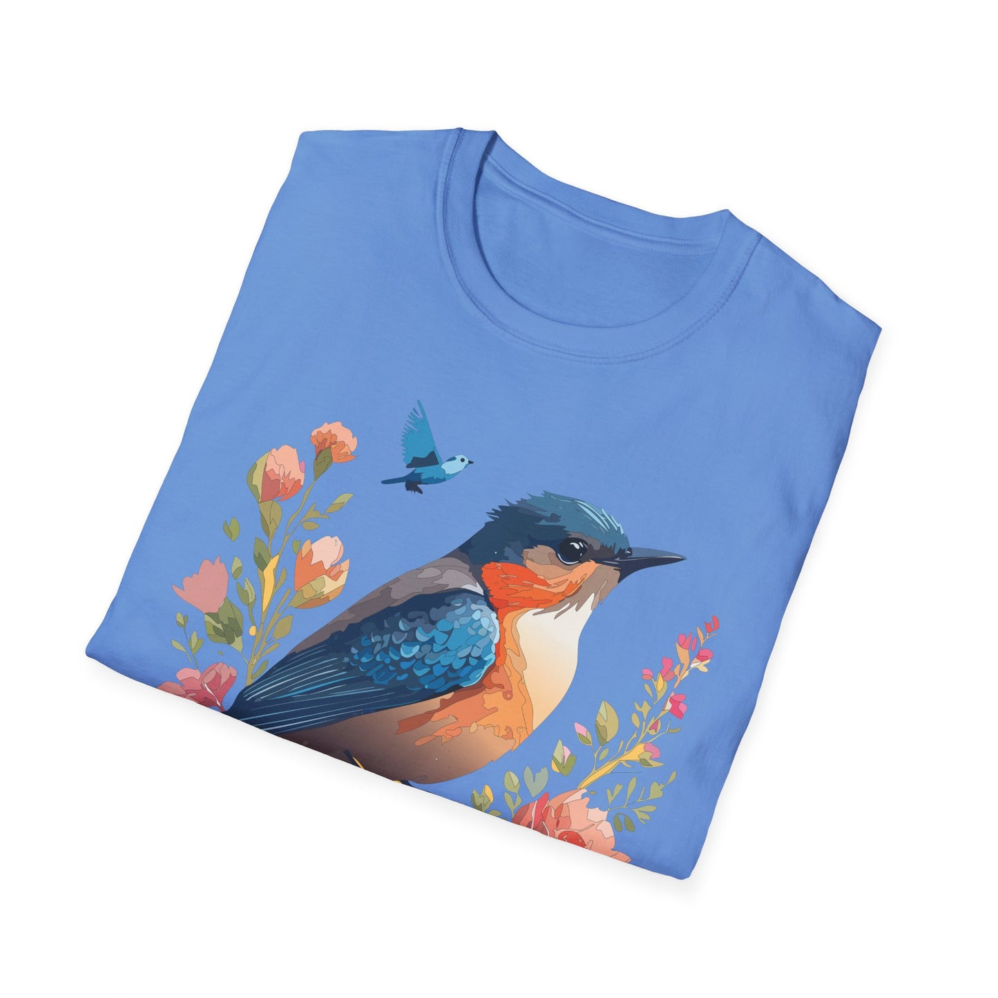 Bird T-Shirt, Floral Bird T Shirt, Shirt with Bird, Shirt with Animal
