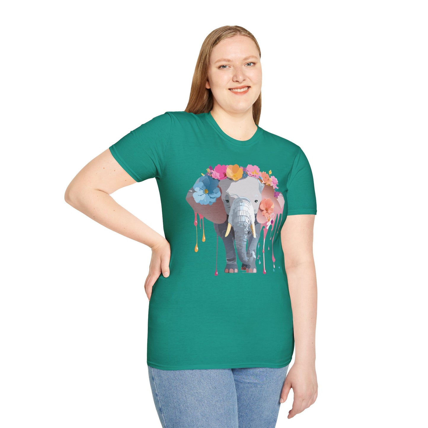 Elephant Shirt, T Shirt with Elephant, Elephant on T Shirt, T Shirt with Animation, Animals Tee Shirt