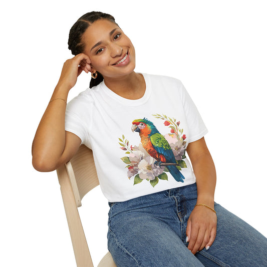 Bird T-Shirt, Floral Bird T Shirt, Shirt with Bird, Shirt with Animal