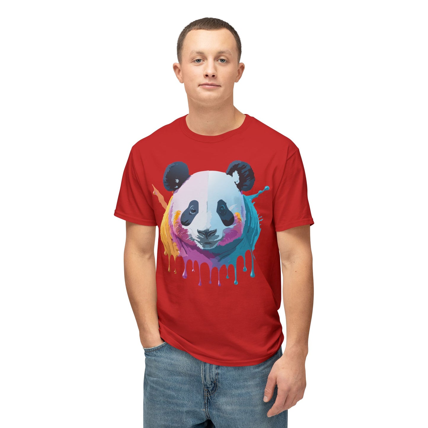 Panda T-Shirt, Vintage Panda Tee, Floral Tees, Panda Art Design Shirt, Tee Shirt with Panda Art 2