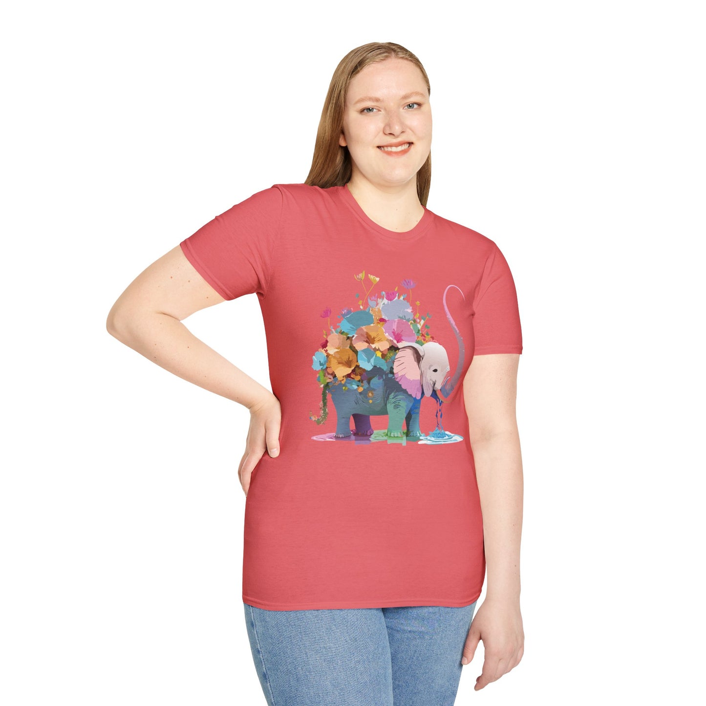Elephant Shirt, T Shirt with Elephant, Elephant on T Shirt, T Shirt with Animation, Animals Tee Shirt