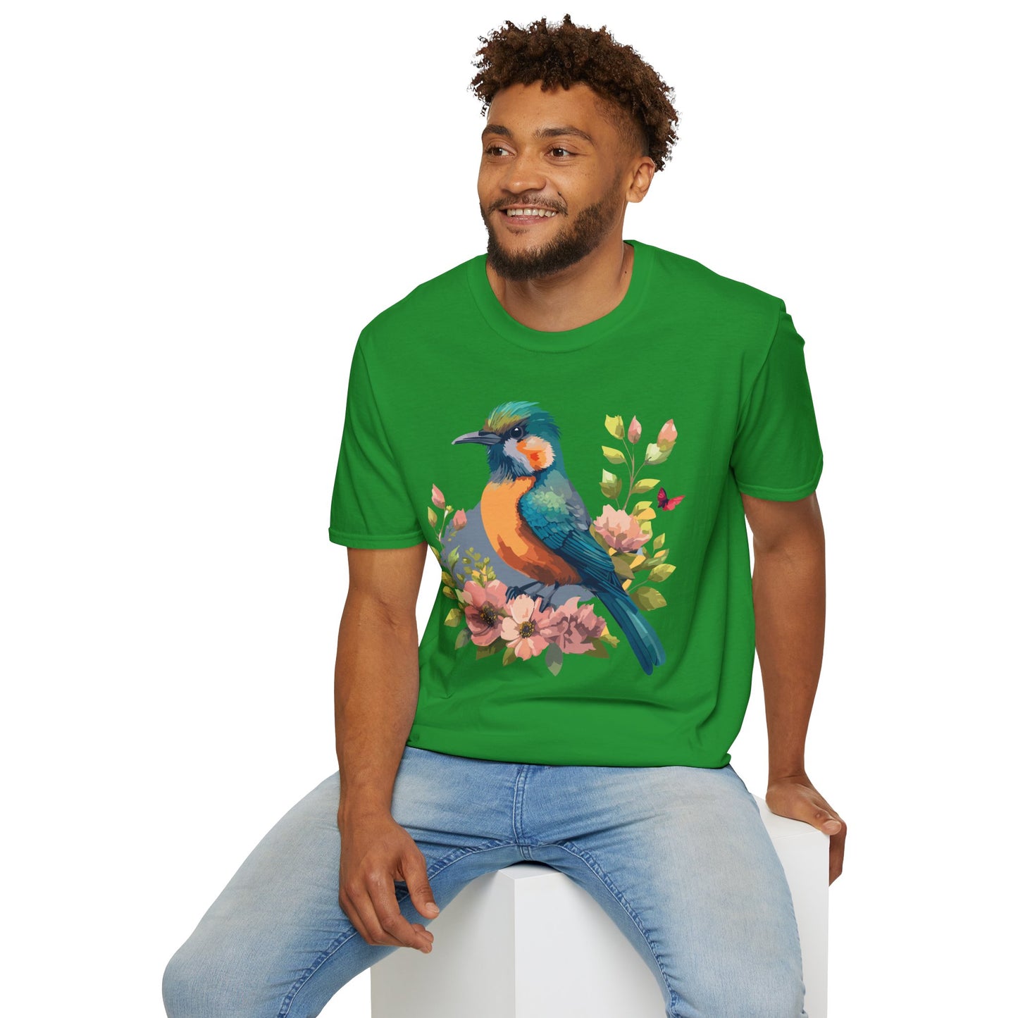 Bird T-Shirt, Floral Bird T Shirt, Shirt with Bird, Shirt with Animal