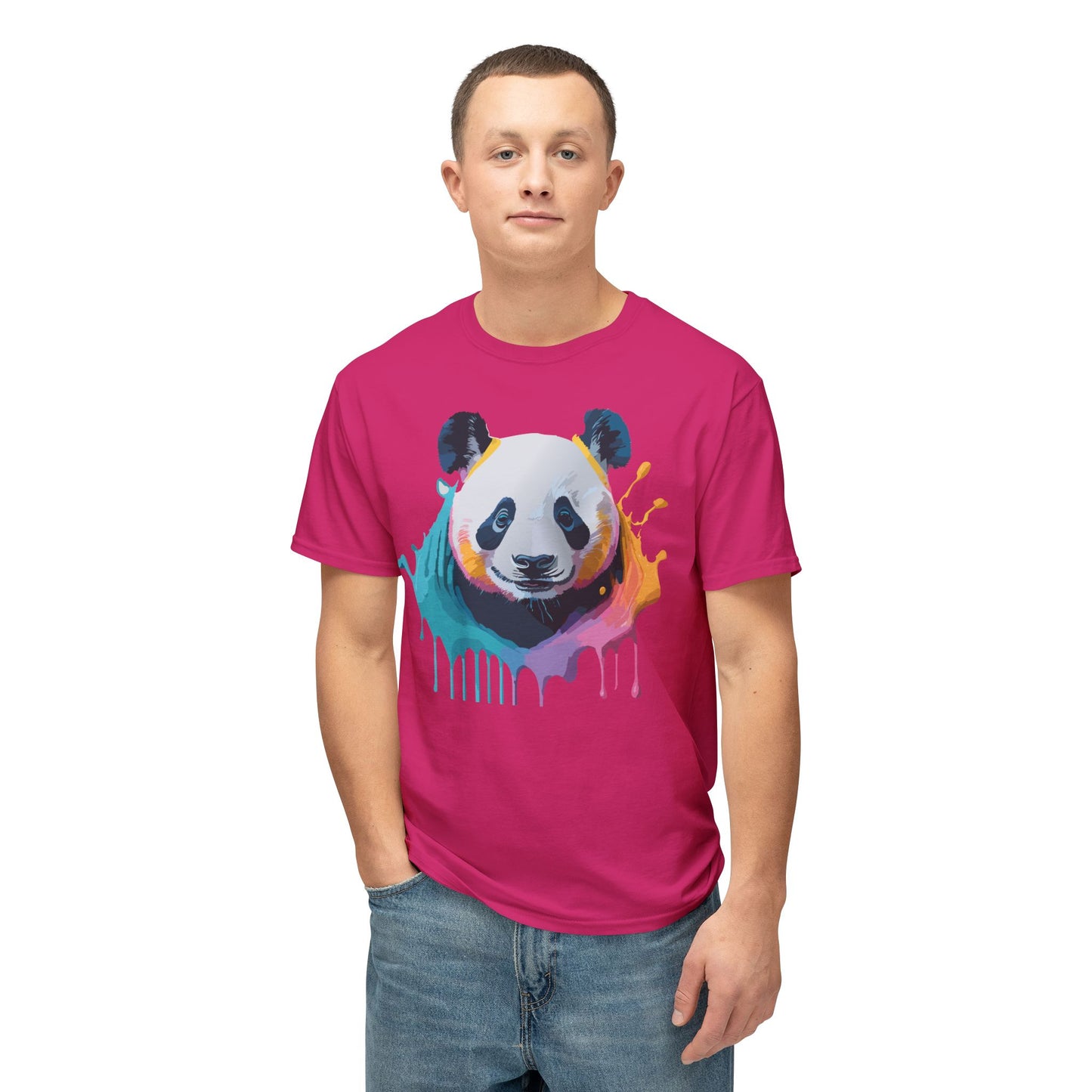 Panda T-Shirt, Vintage Panda Tee, Floral Tees, Panda Art Design Shirt, Tee Shirt with Panda Art 1