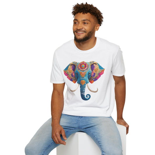 Unisex Elephant Graphic Tee Gildan Softstyle Cotton T Shirt Animal Print Comfortable Wear