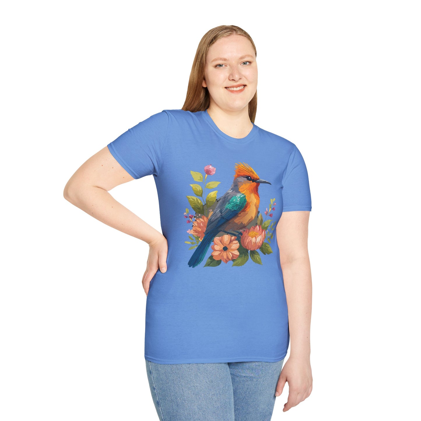 Bird T-Shirt, Floral Bird T Shirt, Shirt with Bird, Shirt with Animal