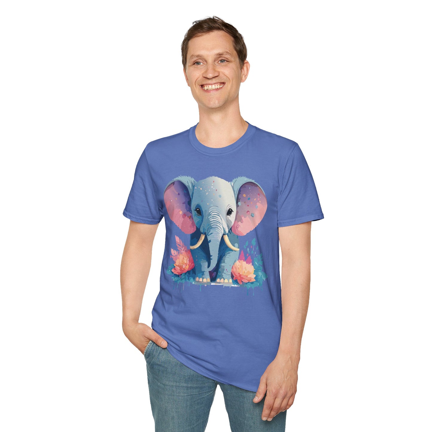 Elephant Shirt, T Shirt with Elephant, Elephant on T Shirt, T Shirt with Animation, Animals Tee Shirt