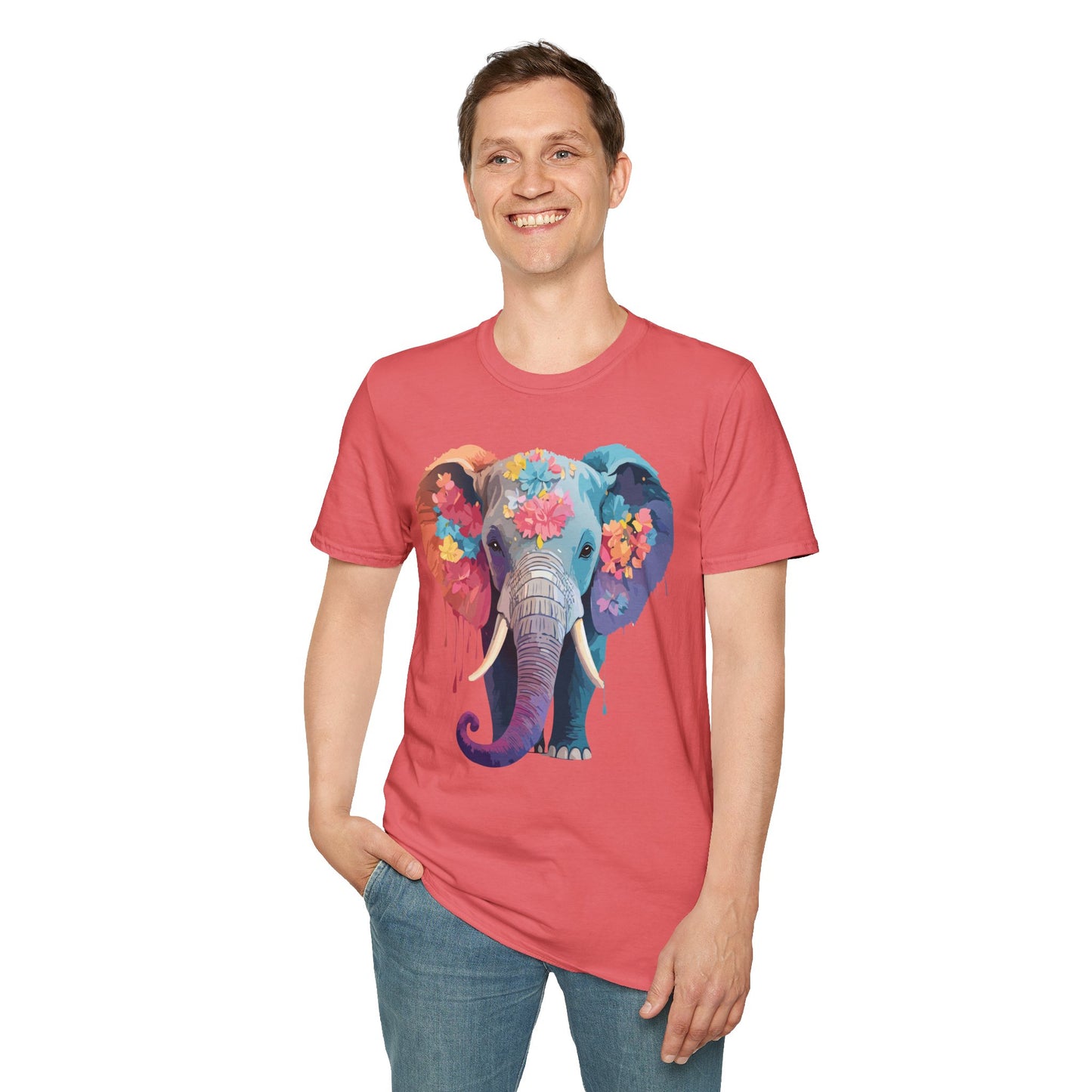 Elephant Shirt, T Shirt with Elephant, Elephant on T Shirt, T Shirt with Animation, Animals Tee Shirt