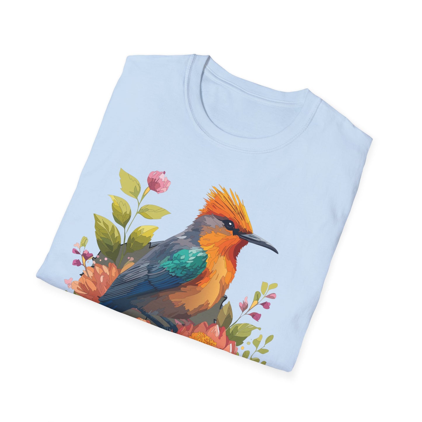 Bird T-Shirt, Floral Bird T Shirt, Shirt with Bird, Shirt with Animal