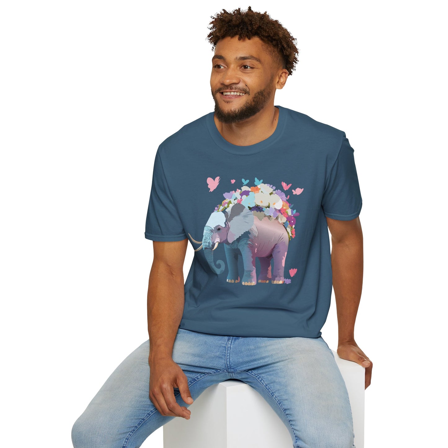 Elephant Shirt, T Shirt with Elephant, Elephant on T Shirt, T Shirt with Animation, Animals Tee Shirt
