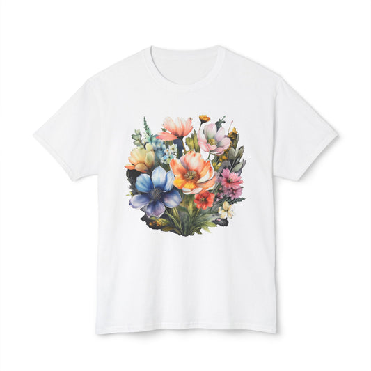 Floral T-Shirt, Vintage Flowers Tee, Floral Tees, Floral Art Design Shirt, Tee Shirt with Floral Art 4