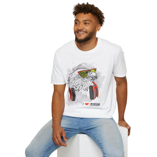 I Love Music Animals Shirt With Headphones Unisex Gildan Softstyle 64000 Tee Premium