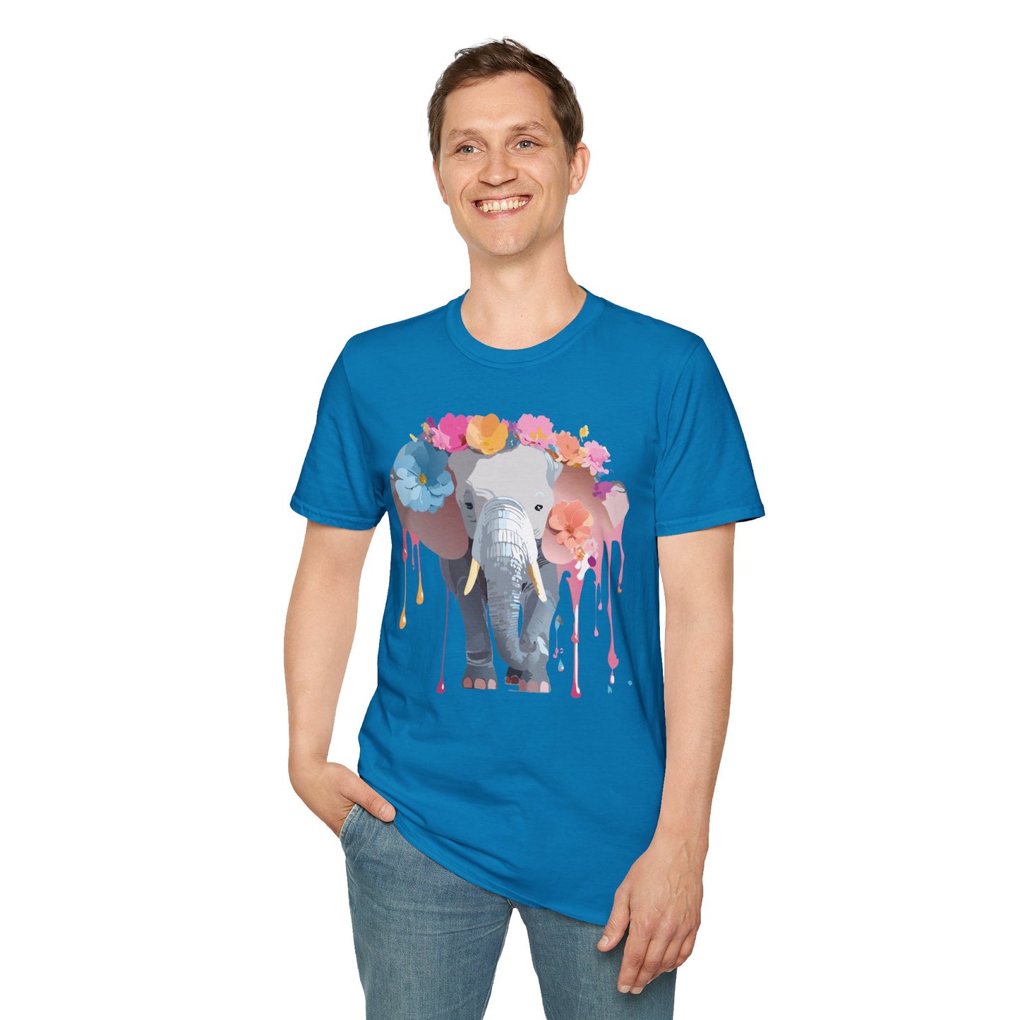 Elephant Shirt, T Shirt with Elephant, Elephant on T Shirt, T Shirt with Animation, Animals Tee Shirt