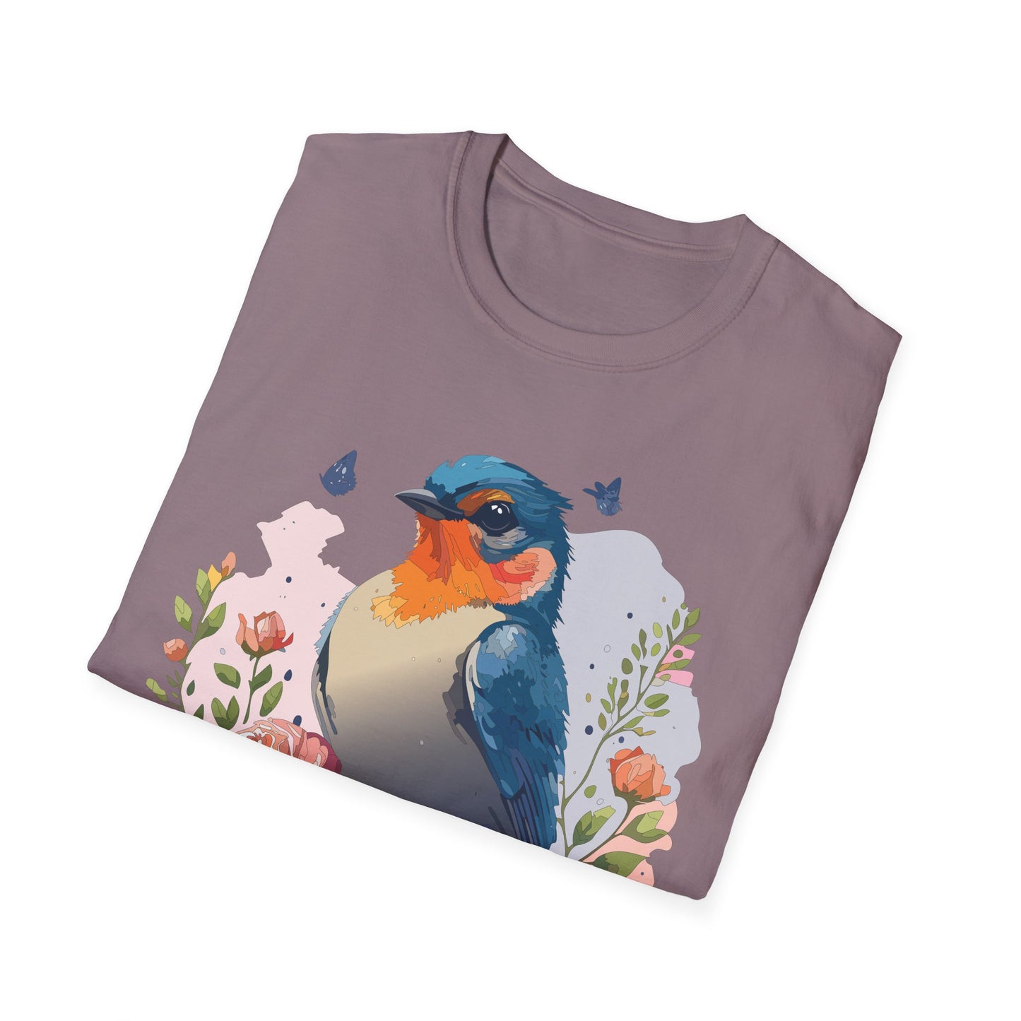 Bird T-Shirt, Floral Bird T Shirt, Shirt with Bird, Shirt with Animal