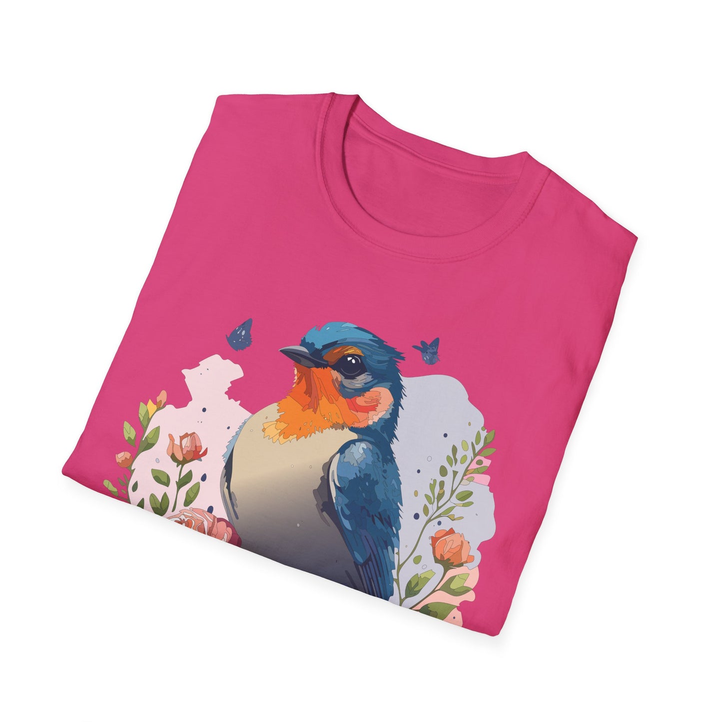 Bird T-Shirt, Floral Bird T Shirt, Shirt with Bird, Shirt with Animal