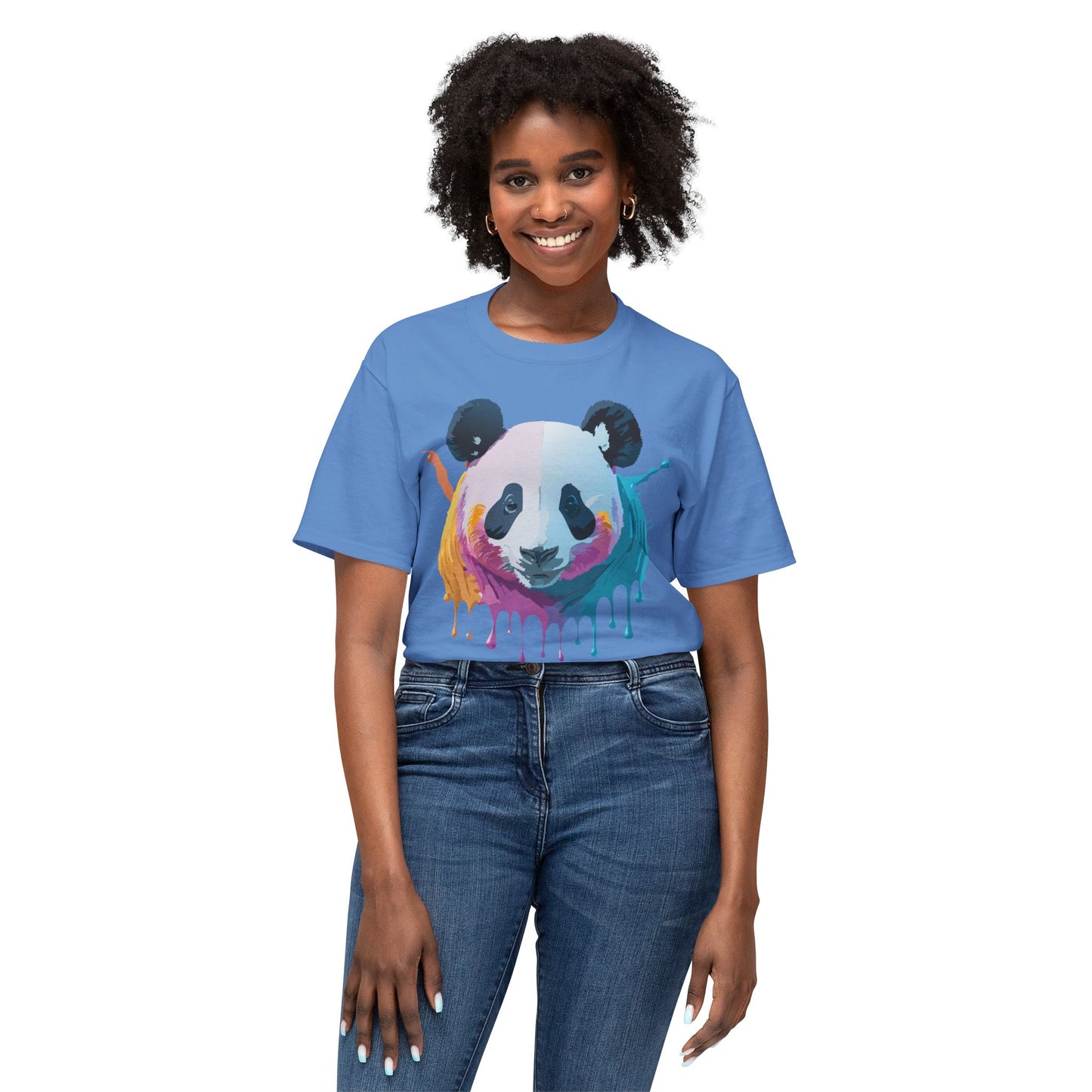 Panda T-Shirt, Vintage Panda Tee, Floral Tees, Panda Art Design Shirt, Tee Shirt with Panda Art 2