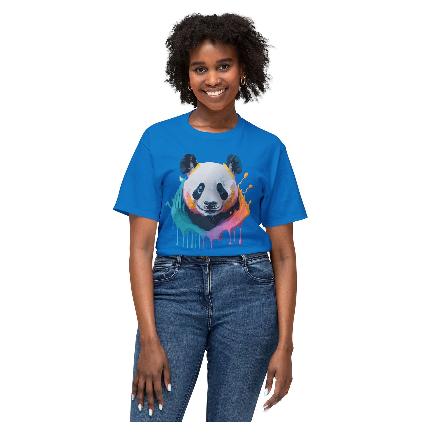 Panda T-Shirt, Vintage Panda Tee, Floral Tees, Panda Art Design Shirt, Tee Shirt with Panda Art 1