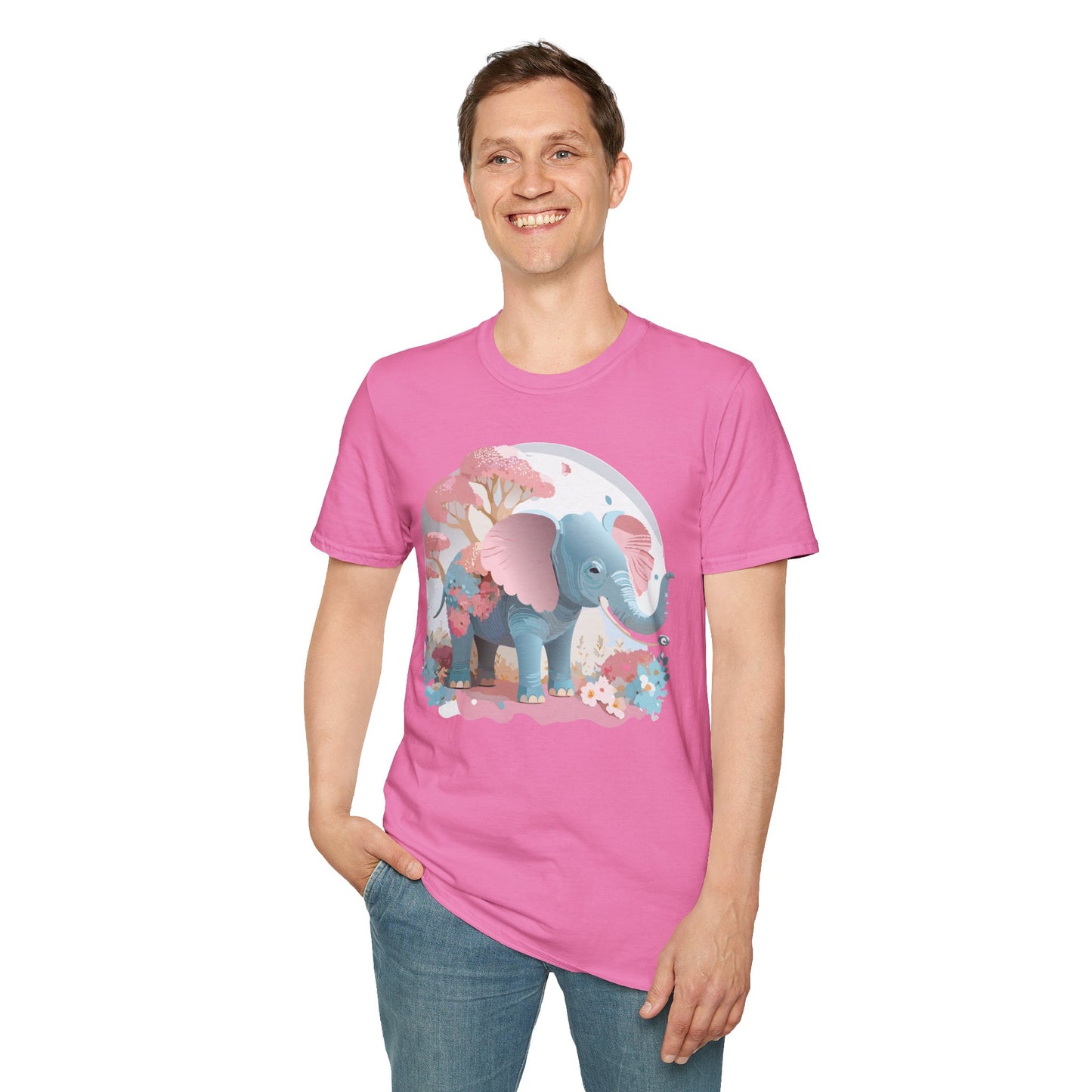 Elephant Shirt, T Shirt with Elephant, Elephant on T Shirt, T Shirt with Animation, Animals Tee Shirt