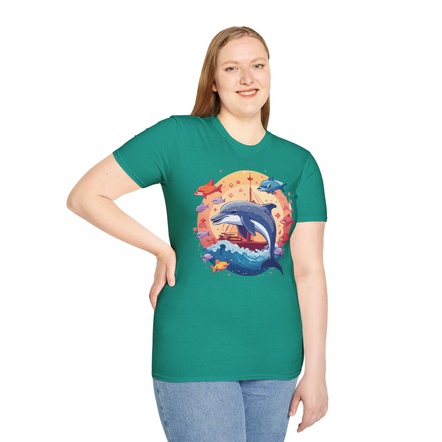 Dolphin Shirts, Shirt with Dolphin, Fish Tee Shirt, Animal Shirt