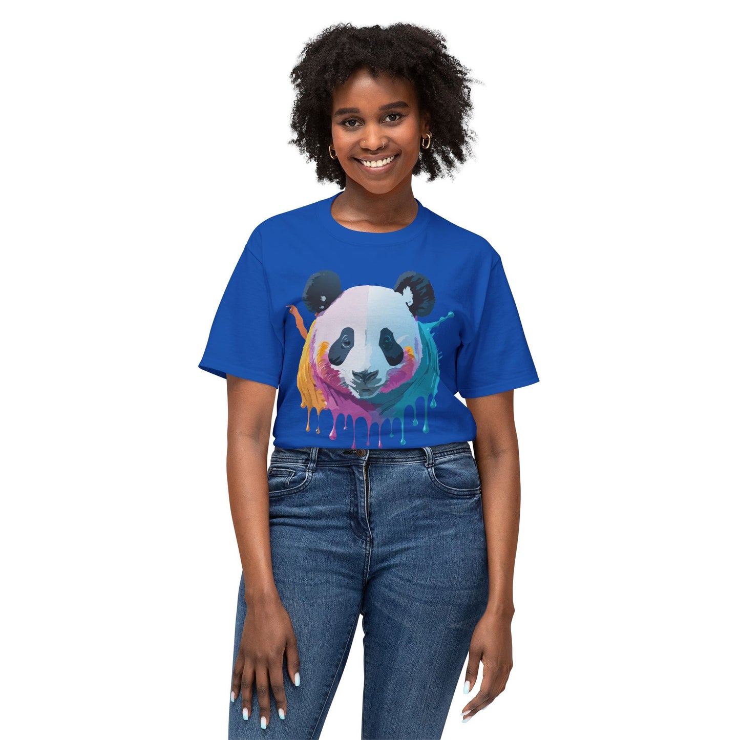 Panda T-Shirt, Vintage Panda Tee, Floral Tees, Panda Art Design Shirt, Tee Shirt with Panda Art 2
