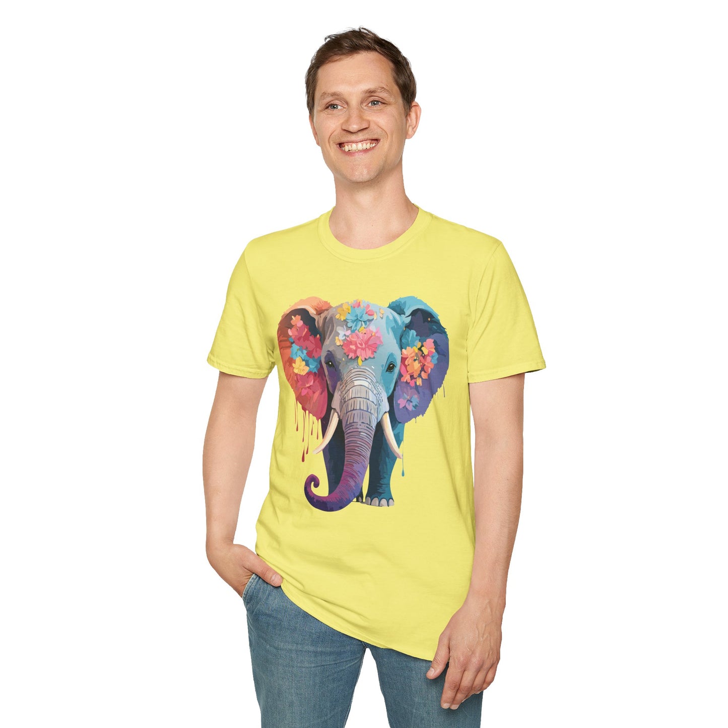 Elephant Shirt, T Shirt with Elephant, Elephant on T Shirt, T Shirt with Animation, Animals Tee Shirt