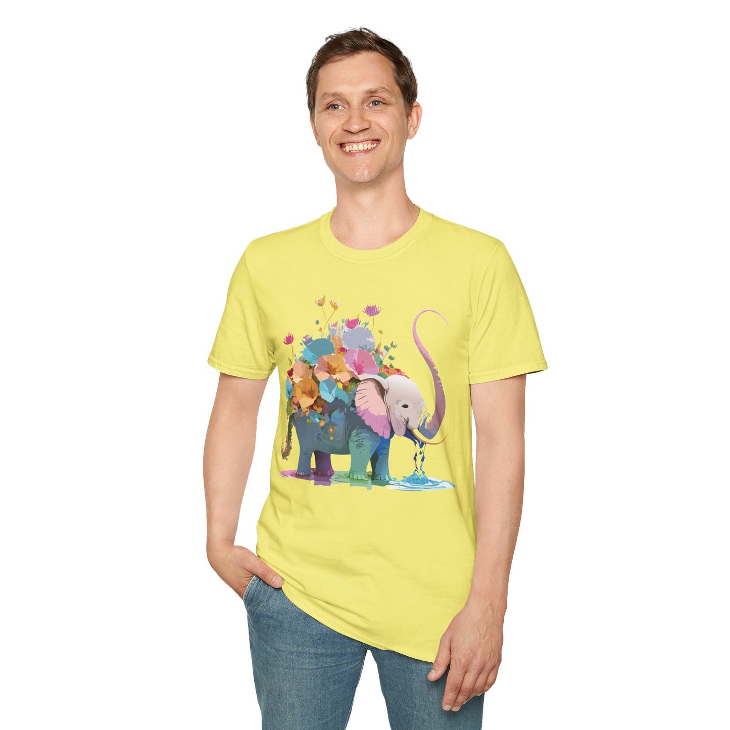Elephant Shirt, T Shirt with Elephant, Elephant on T Shirt, T Shirt with Animation, Animals Tee Shirt