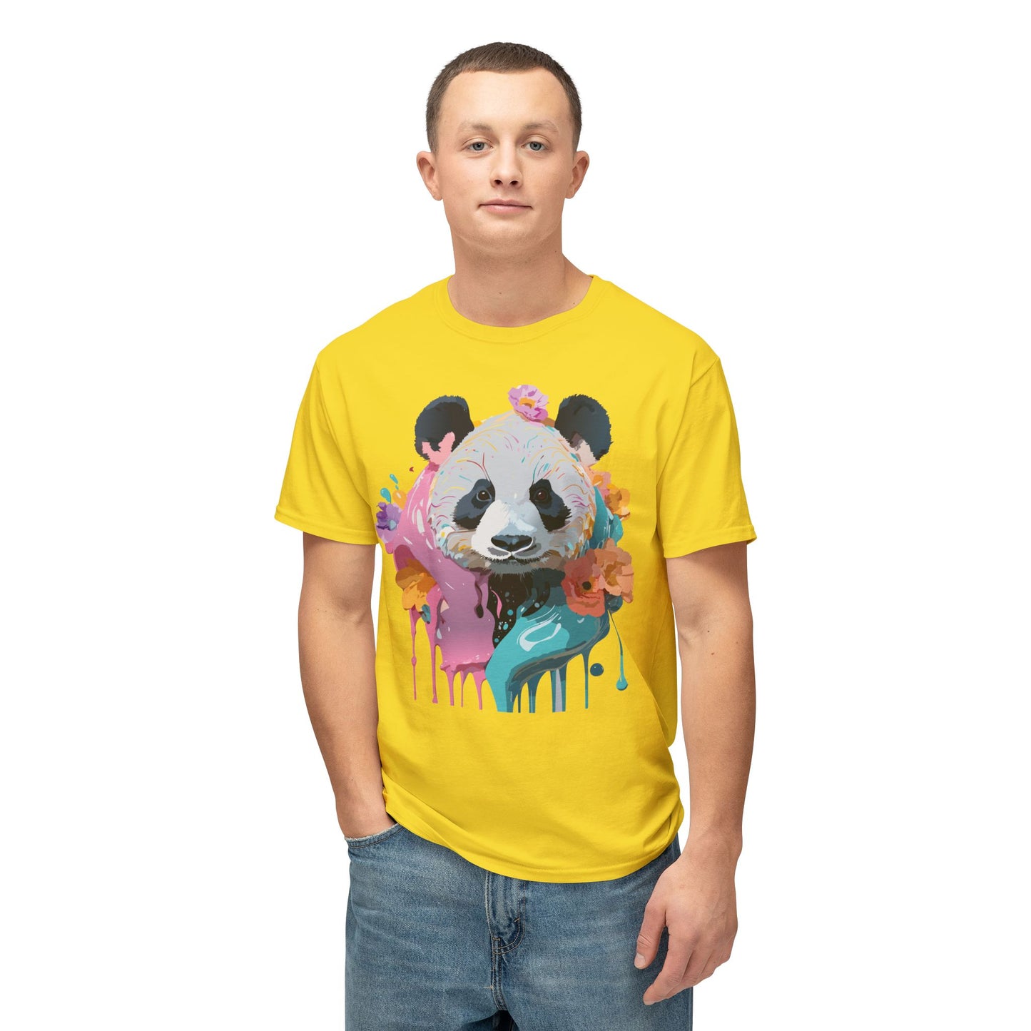 Panda T-Shirt, Vintage Panda Tee, Floral Tees, Panda Art Design Shirt, Tee Shirt with Panda Art 9