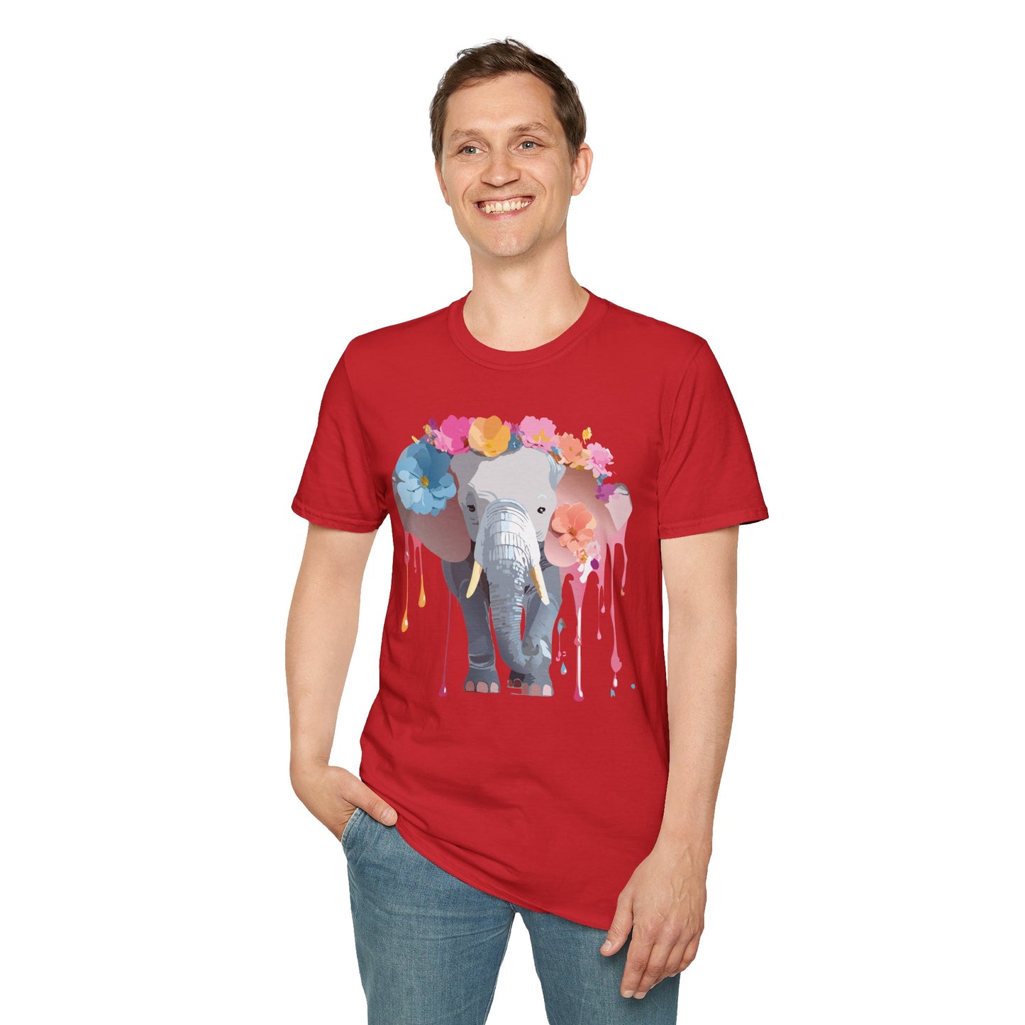Elephant Shirt, T Shirt with Elephant, Elephant on T Shirt, T Shirt with Animation, Animals Tee Shirt