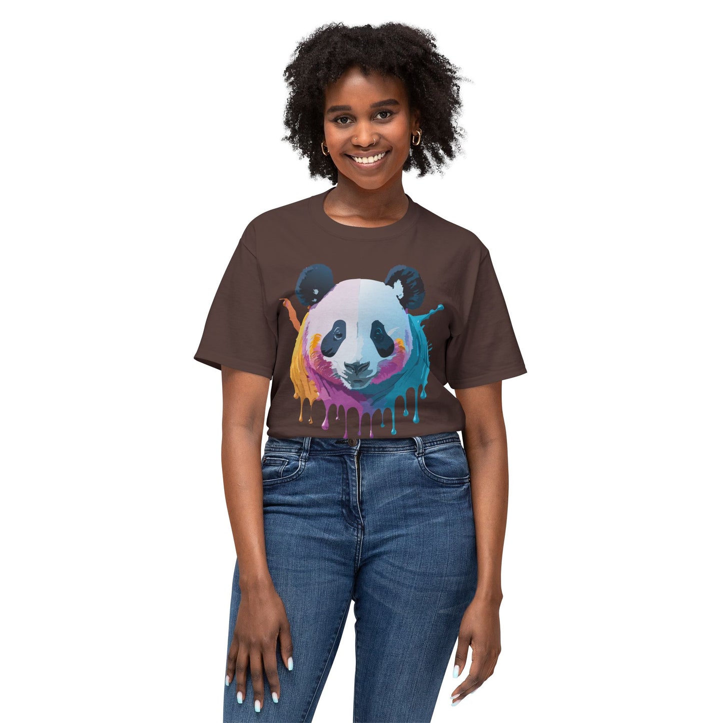 Panda T-Shirt, Vintage Panda Tee, Floral Tees, Panda Art Design Shirt, Tee Shirt with Panda Art 2