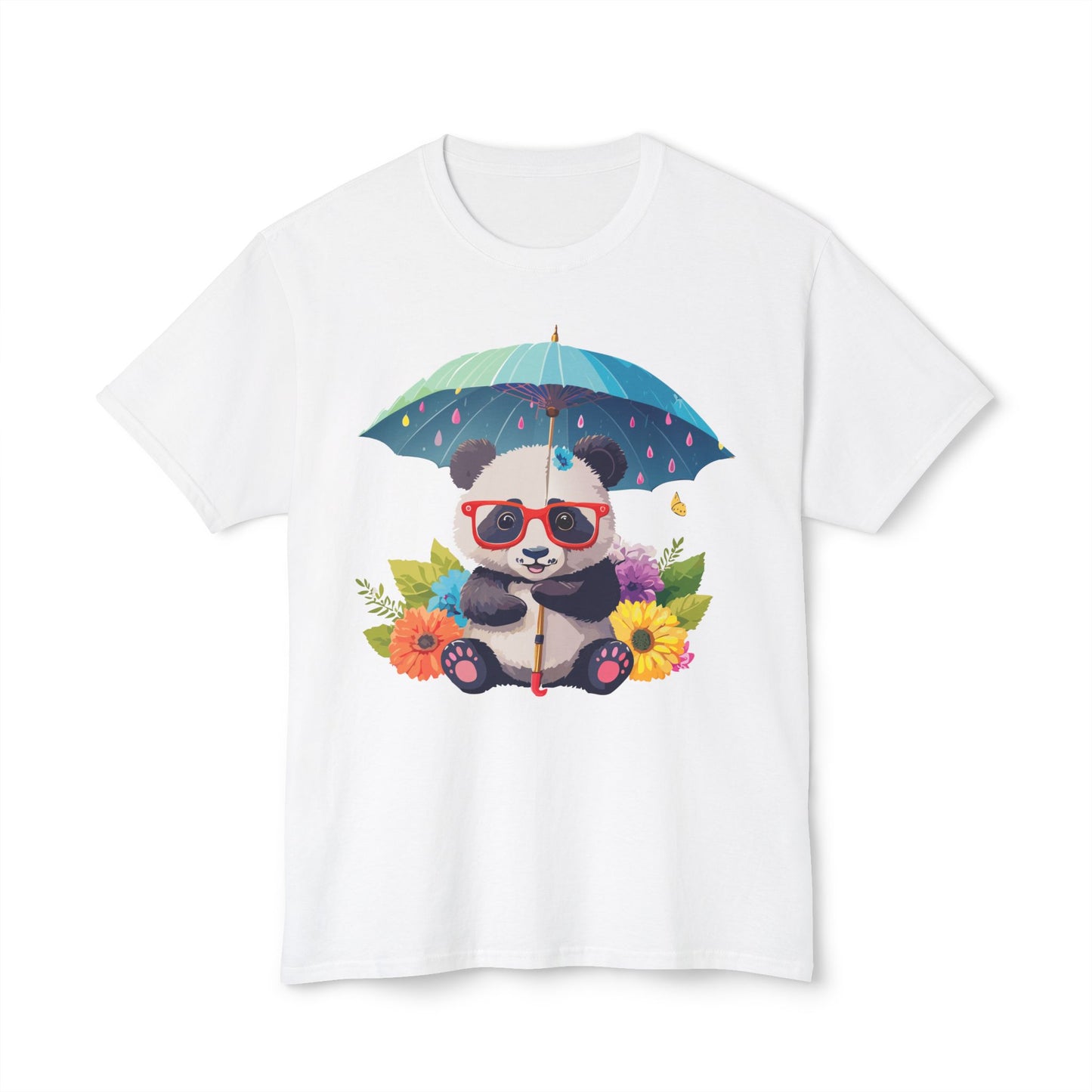 Panda T-Shirt, Vintage Panda Tee, Floral Tees, Panda Art Design Shirt, Tee Shirt with Panda Art 10