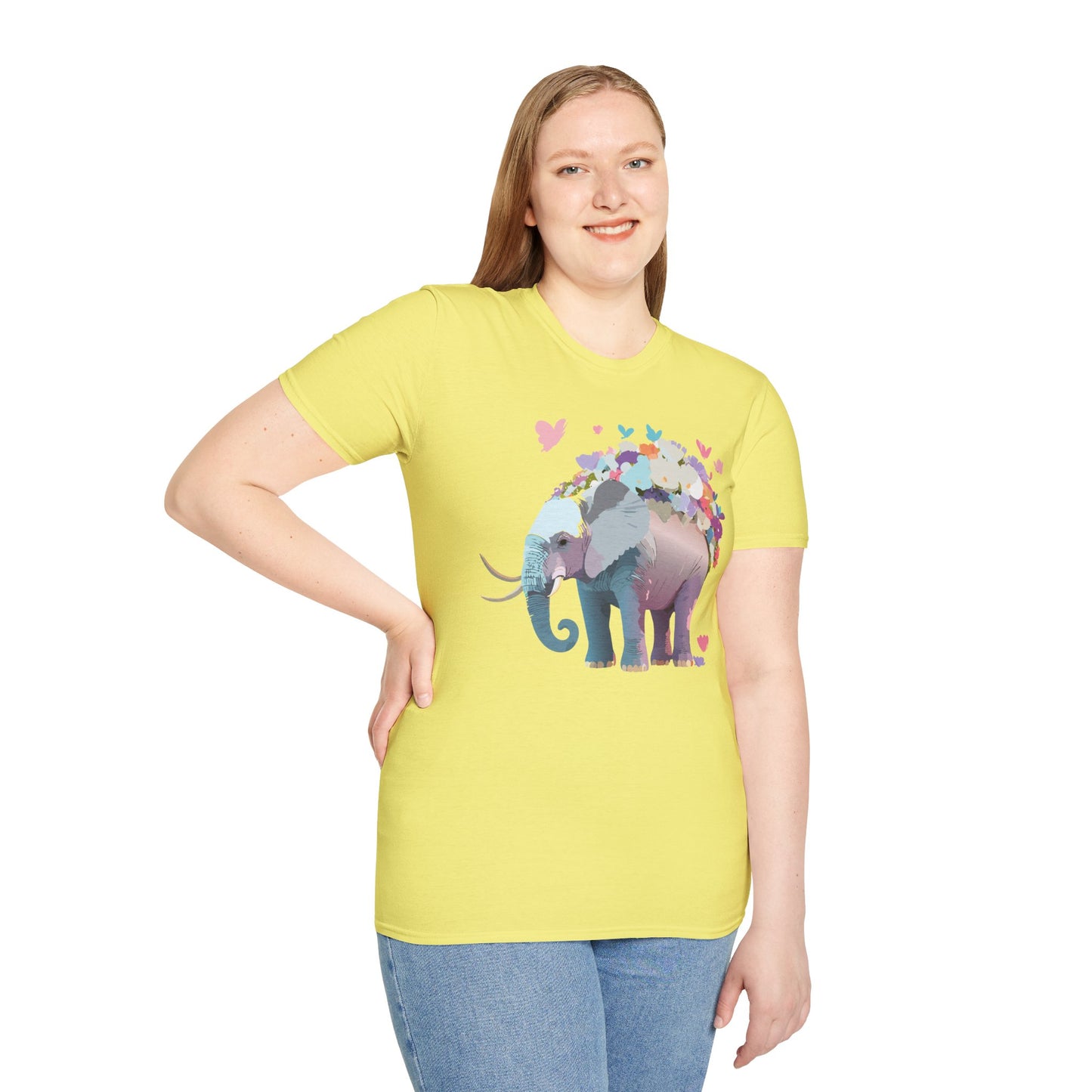 Elephant Shirt, T Shirt with Elephant, Elephant on T Shirt, T Shirt with Animation, Animals Tee Shirt