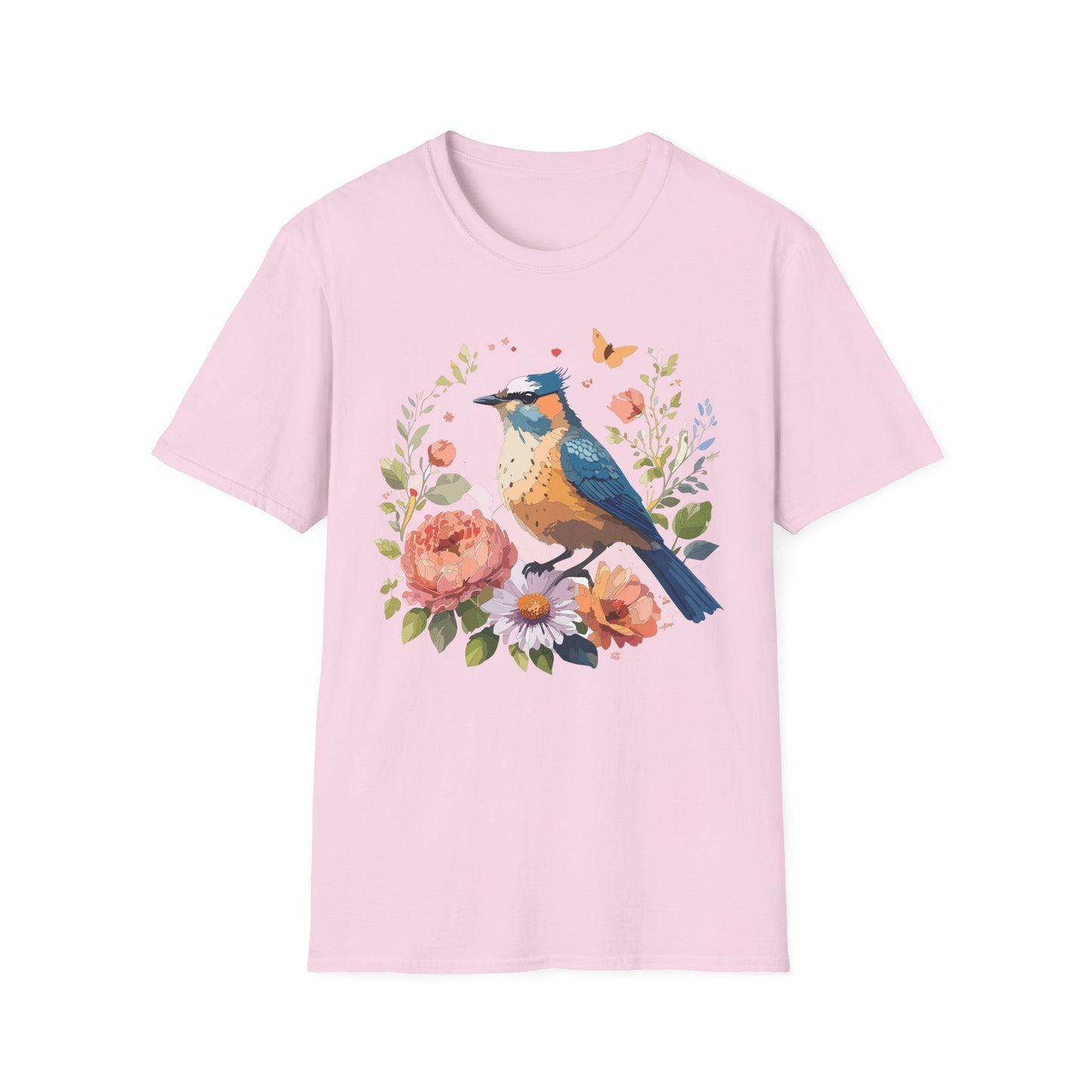 Bird T-Shirt, Floral Bird T Shirt, Shirt with Bird, Shirt with Animal