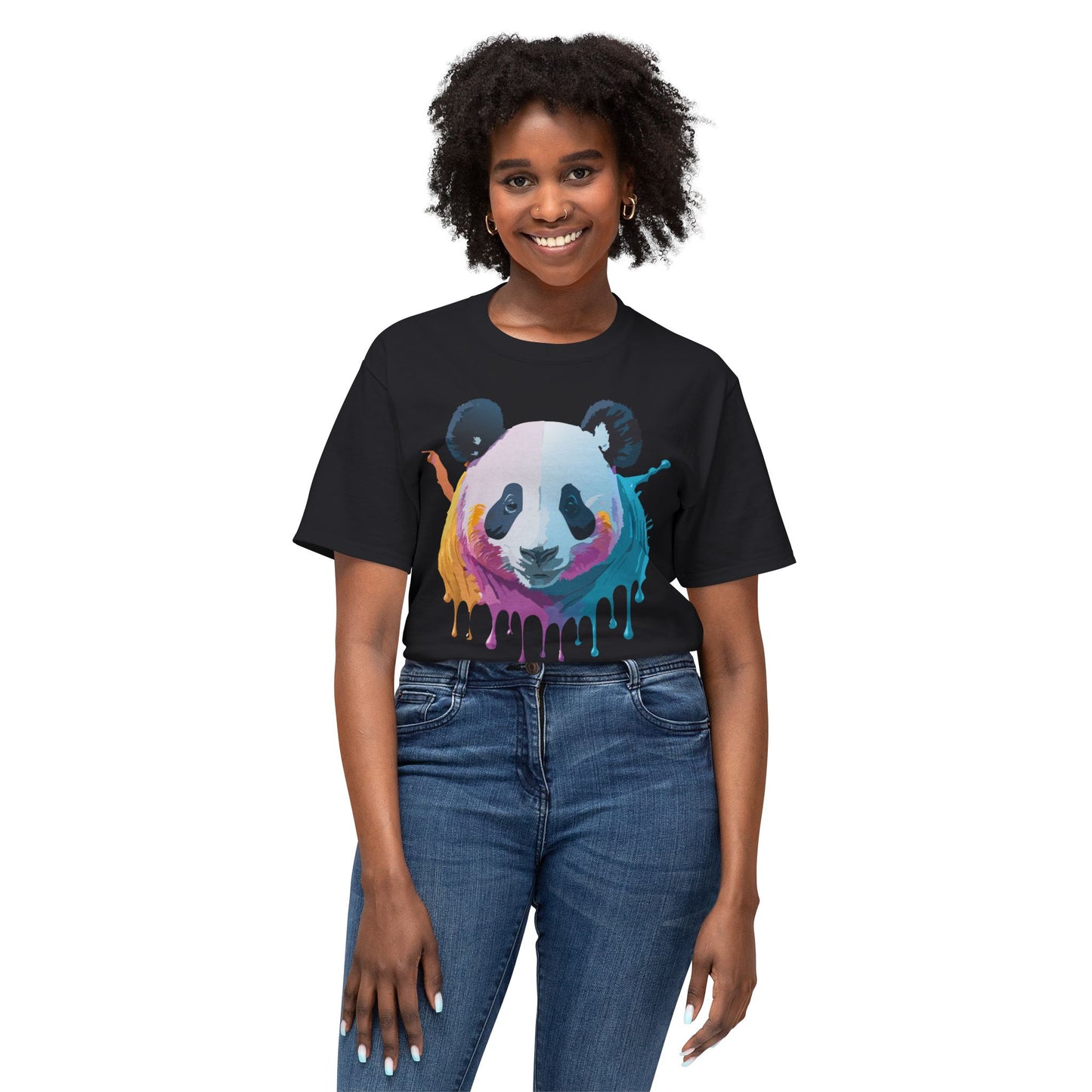 Panda T-Shirt, Vintage Panda Tee, Floral Tees, Panda Art Design Shirt, Tee Shirt with Panda Art 2