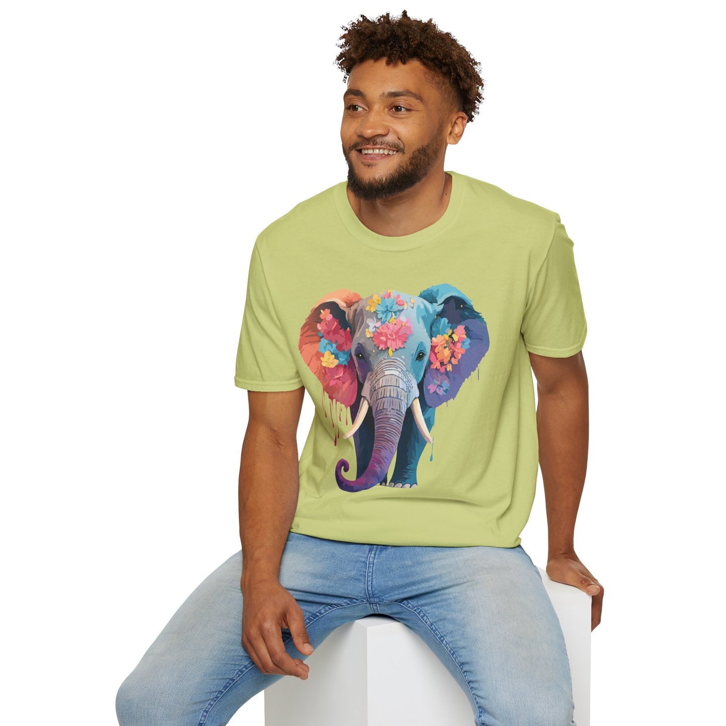 Elephant Shirt, T Shirt with Elephant, Elephant on T Shirt, T Shirt with Animation, Animals Tee Shirt