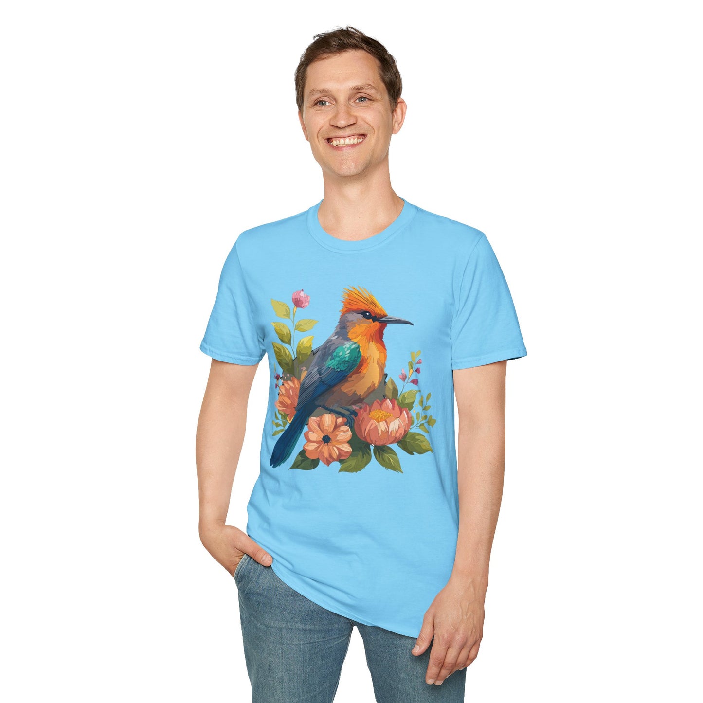 Bird T-Shirt, Floral Bird T Shirt, Shirt with Bird, Shirt with Animal
