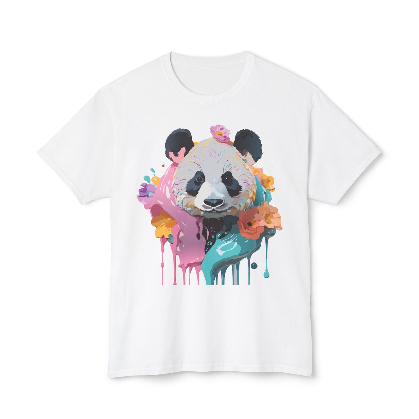 Panda T-Shirt, Vintage Panda Tee, Floral Tees, Panda Art Design Shirt, Tee Shirt with Panda Art 9