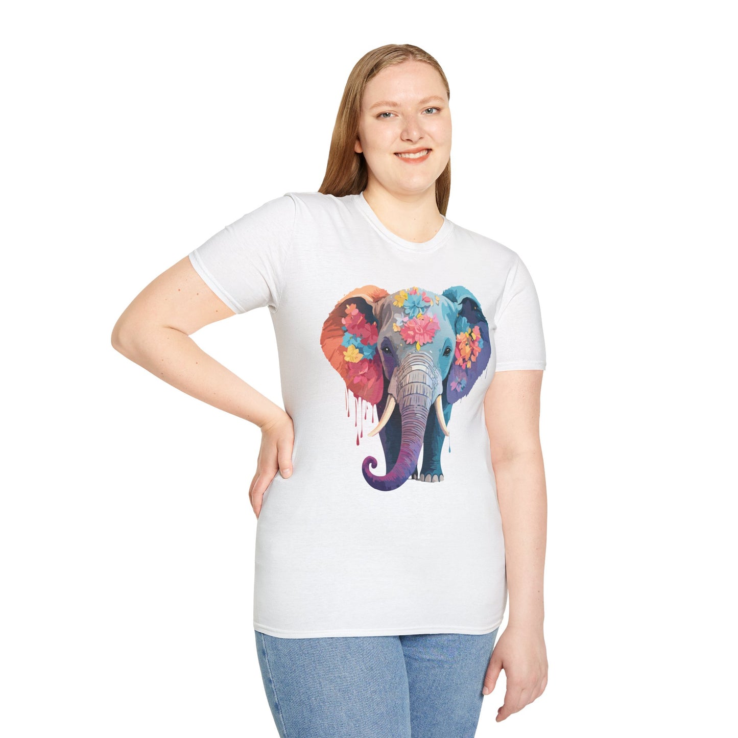 Elephant Shirt, T Shirt with Elephant, Elephant on T Shirt, T Shirt with Animation, Animals Tee Shirt