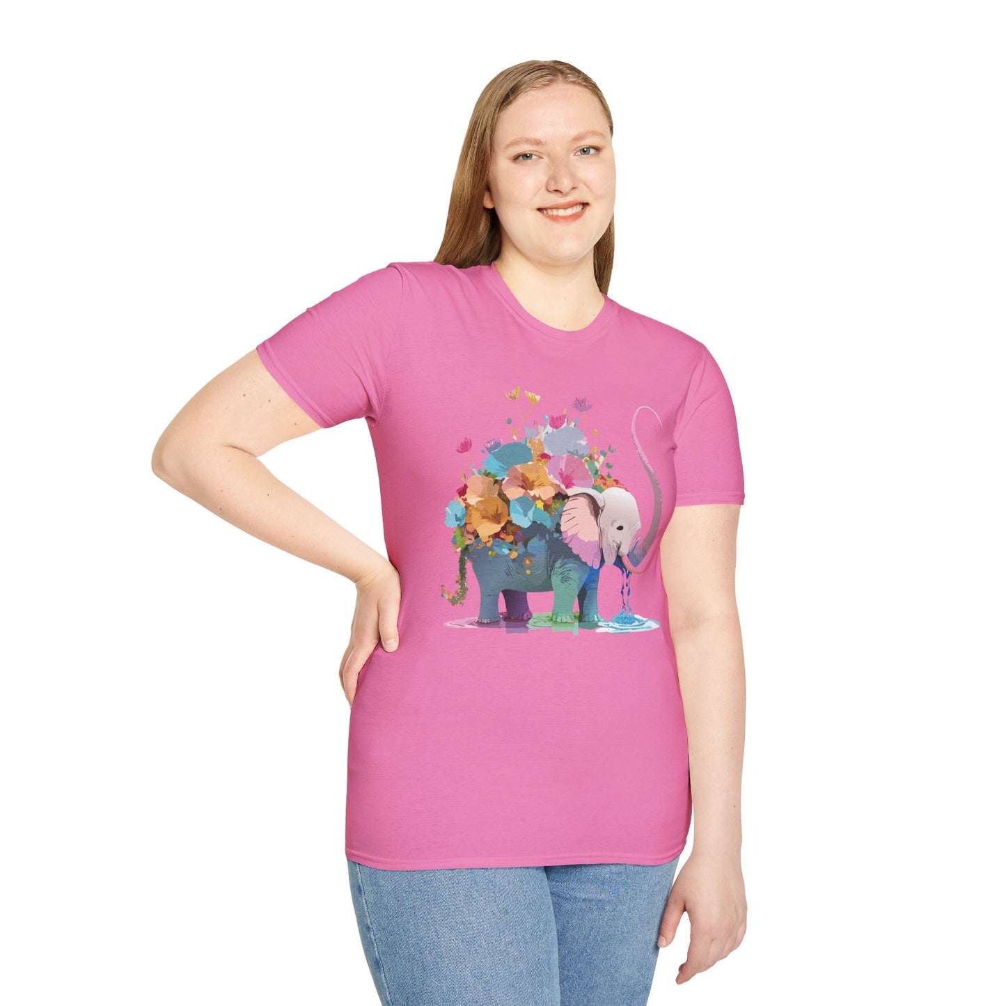 Elephant Shirt, T Shirt with Elephant, Elephant on T Shirt, T Shirt with Animation, Animals Tee Shirt