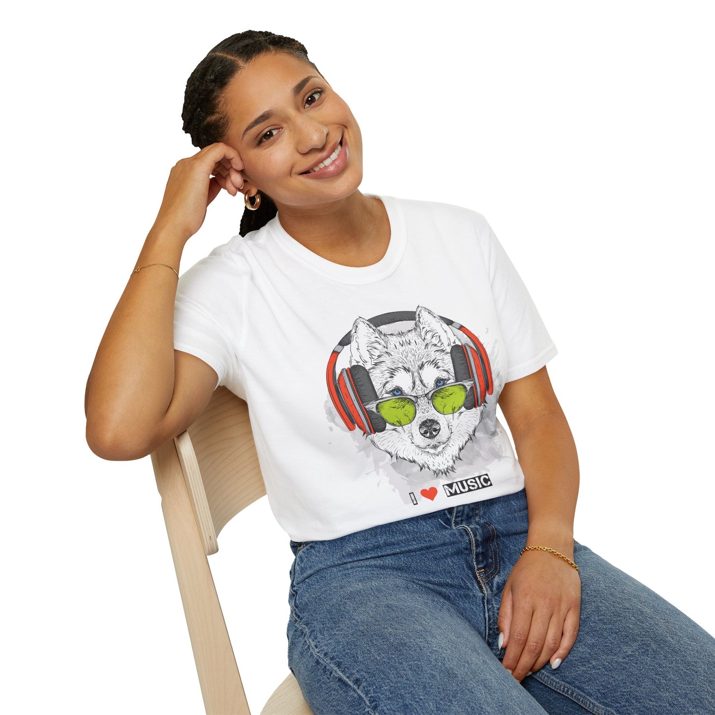 I love Music Animals Shirts, Shirt with Animals, Animals with Headphones Shirt