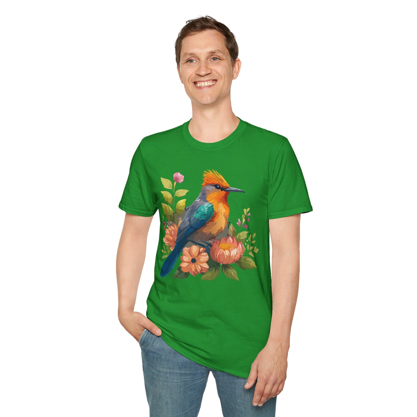 Bird T-Shirt, Floral Bird T Shirt, Shirt with Bird, Shirt with Animal