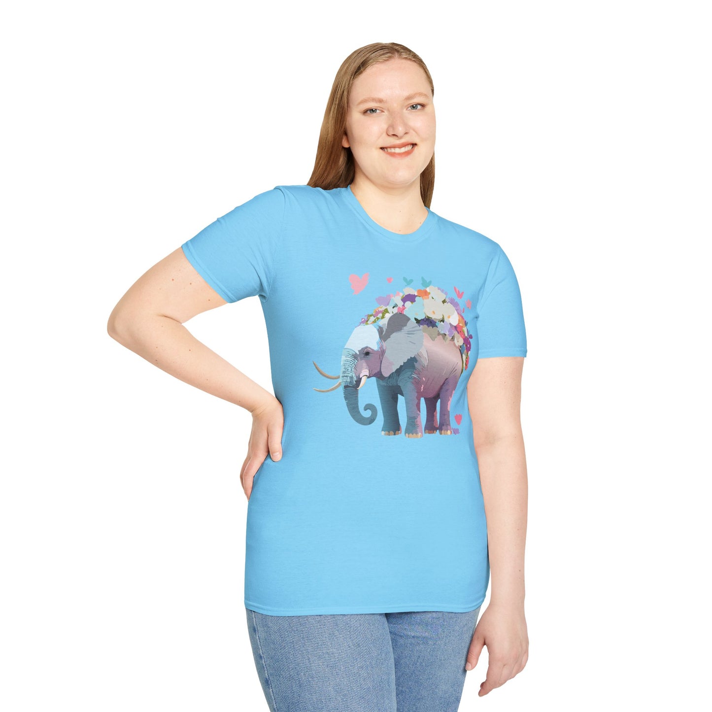 Elephant Shirt, T Shirt with Elephant, Elephant on T Shirt, T Shirt with Animation, Animals Tee Shirt