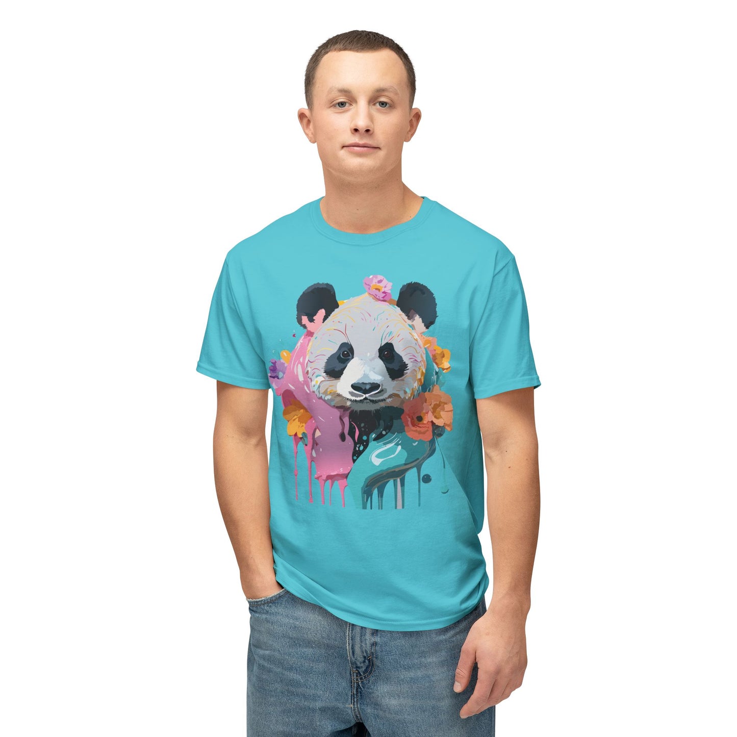 Panda T-Shirt, Vintage Panda Tee, Floral Tees, Panda Art Design Shirt, Tee Shirt with Panda Art 9