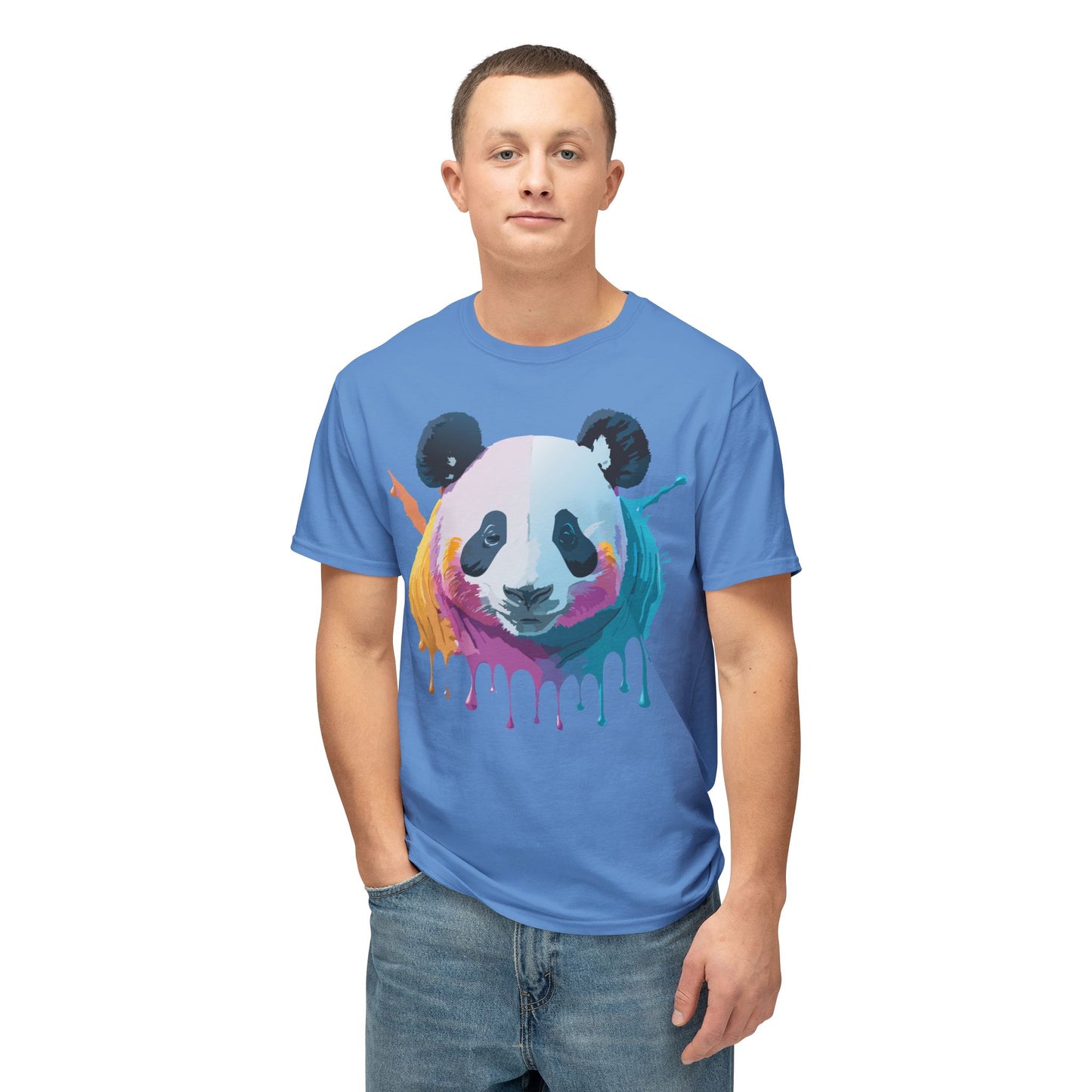 Panda T-Shirt, Vintage Panda Tee, Floral Tees, Panda Art Design Shirt, Tee Shirt with Panda Art 2