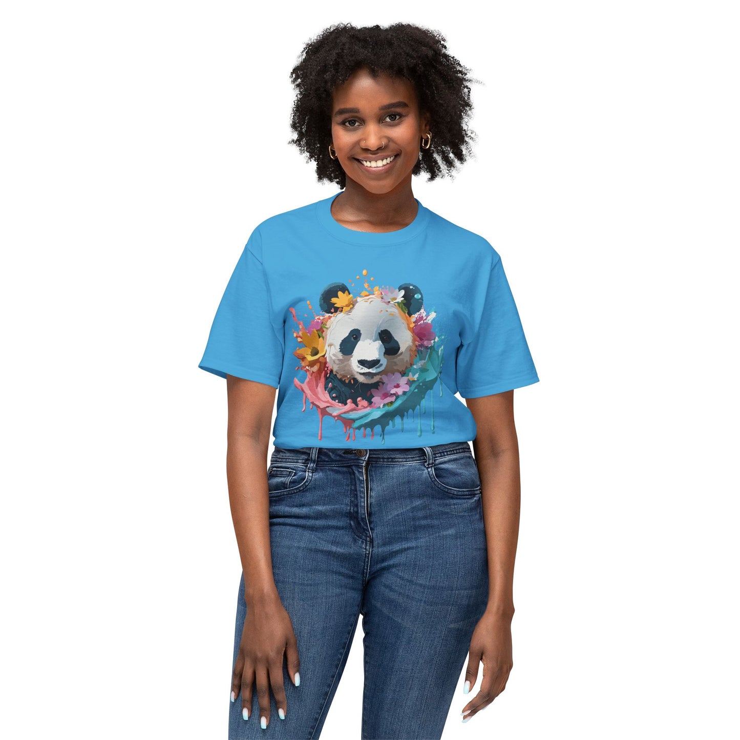 Panda T-Shirt, Vintage Panda Tee, Floral Tees, Panda Art Design Shirt, Tee Shirt with Panda Art 8