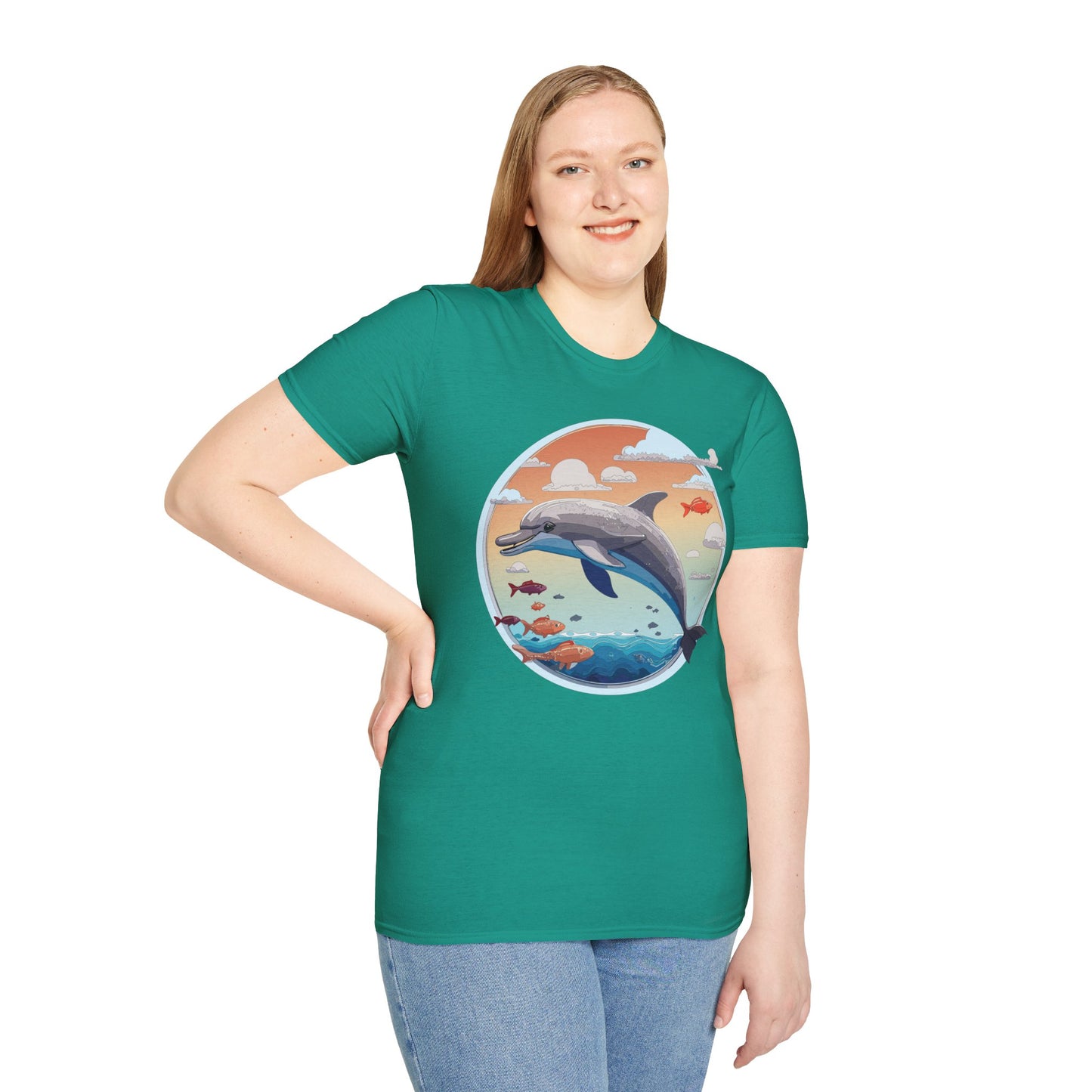 Dolphin Shirts, Shirt with Dolphin, Fish Tee Shirt, Animal Shirt