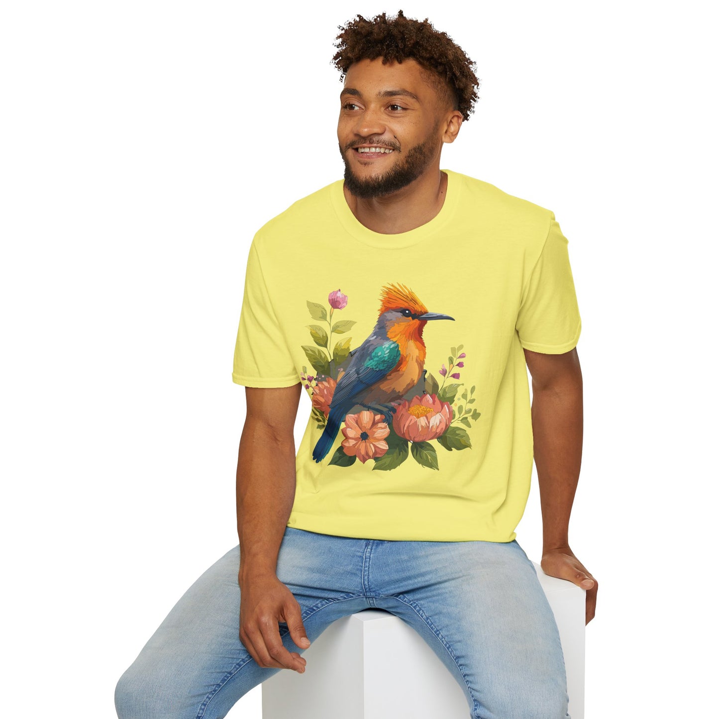 Bird T-Shirt, Floral Bird T Shirt, Shirt with Bird, Shirt with Animal
