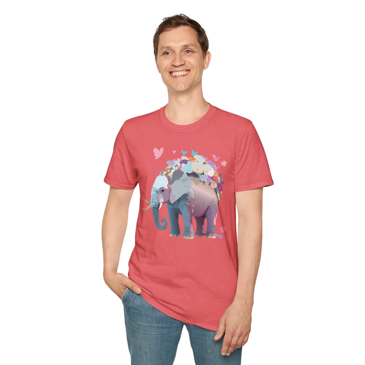 Elephant Shirt, T Shirt with Elephant, Elephant on T Shirt, T Shirt with Animation, Animals Tee Shirt